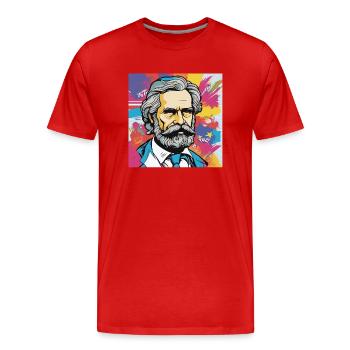 Karl Marx - Communist - Kommunist - Männer Premium Bio T-Shirt - Rot - Vorne - Damien (186cm)