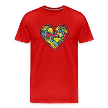 Herz Liebe - Männer Premium Bio T-Shirt - Rot - Vorne - Damien (186cm)