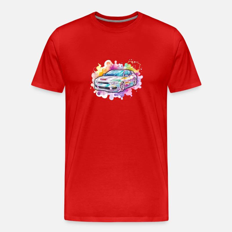 Auto - Illustration - Männer Premium Bio T-Shirt - Rot