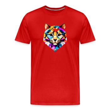 Chat, Propriétaire de chat, Chaton, Animal de compagnie, Chat domestique - T-shirt bio Premium Homme - rouge - Devant - Damien (186cm)