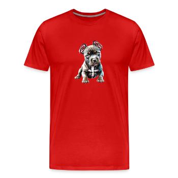 Staffordshire Bull Terrier Chiens Propriétaires de chiens Chien - T-shirt bio Premium Homme - rouge - Devant - Damien (186cm)