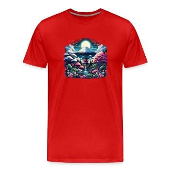 Sanctuaire du Mont Fuji - T-shirt bio Premium Homme - rouge - Devant - Damien (186cm)