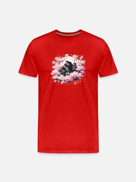 Sakura Serenity - Men's Premium Organic T-Shirt - red