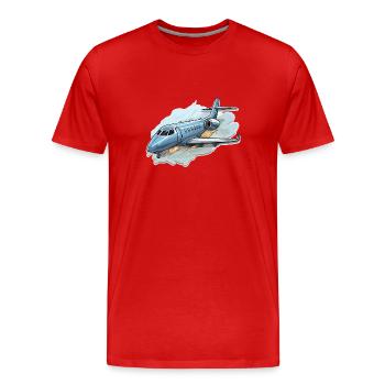 Airplane - illustration - Men's Premium Organic T-Shirt - red - Front - Damien (186cm)