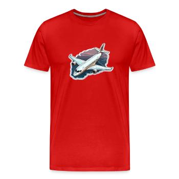 Airplane - illustration - Men's Premium Organic T-Shirt - red - Front - Damien (186cm)