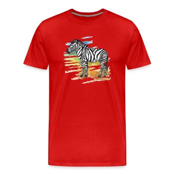 Zèbre - T-shirt bio Premium Homme - rouge - Devant - Damien (186cm)