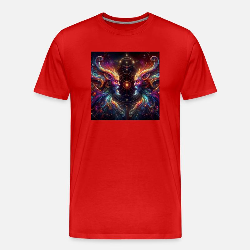 Wassermann Sternzeichen Zwillinge Dystopisch - Männer Premium Bio T-Shirt - Rot