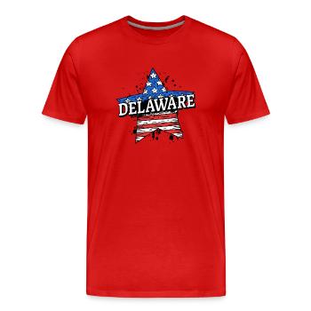 Delaware - USA - United States of America - Männer Premium Bio T-Shirt - Rot - Vorne - Damien (186cm)