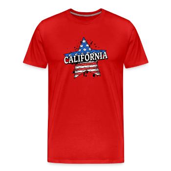 California - USA - United States of America - Männer Premium Bio T-Shirt - Rot - Vorne - Damien (186cm)