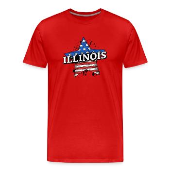 Illinois - USA - United States of America - Männer Premium Bio T-Shirt - Rot - Vorne - Damien (186cm)