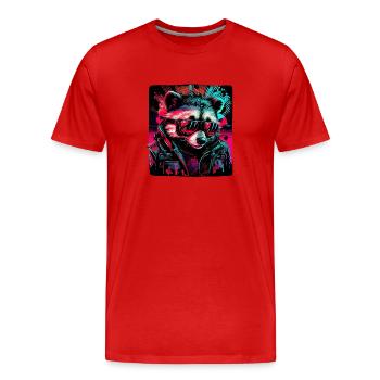 Cyberraton laveur - T-shirt bio Premium Homme - rouge - Devant - Damien (186cm)