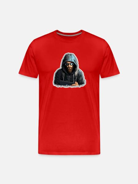 Ethical Hacker - Illustration - Men's Premium Organic T-Shirt - red