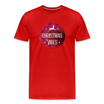 Ambiance de Noël - T-shirt bio Premium Homme - rouge - Devant - Damien (186cm)