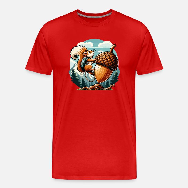 Abenteuer Eichhörnchen - Männer Premium Bio T-Shirt - Rot