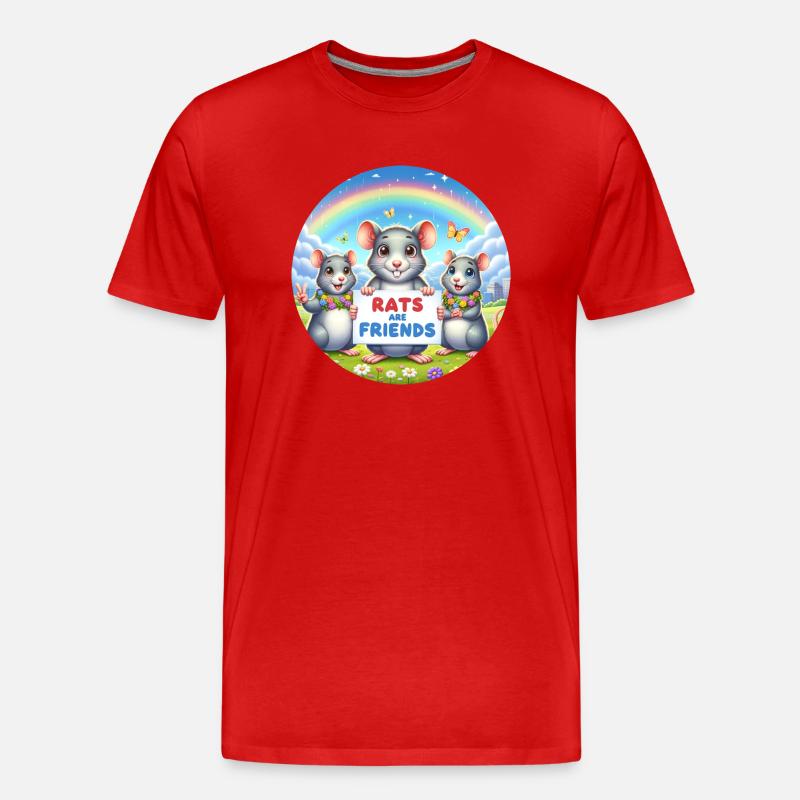 Ratten sind Freunde - Männer Premium Bio T-Shirt - Rot