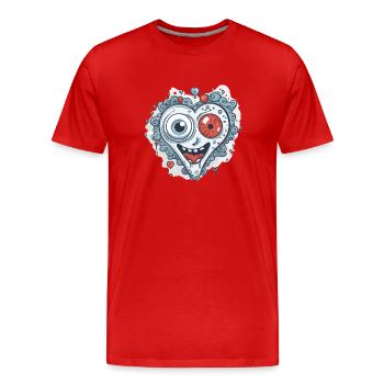 Herz Liebe - Männer Premium Bio T-Shirt - Rot - Vorne - Damien (186cm)