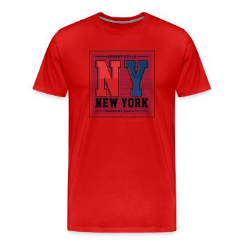 New York - T-shirt bio Premium Homme - rouge - Devant - Damien (186cm)