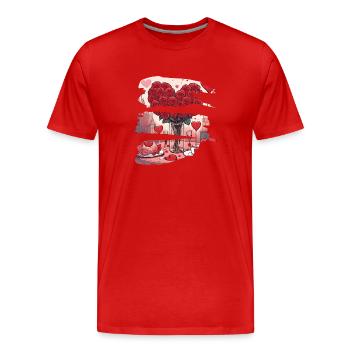 Romantic Dinner Red Love Hearts - Men's Premium Organic T-Shirt - red - Front - Damien (186cm)