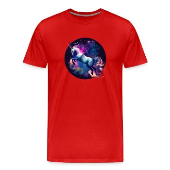 Licorne magique - T-shirt bio Premium Homme - rouge - Devant - Damien (186cm)