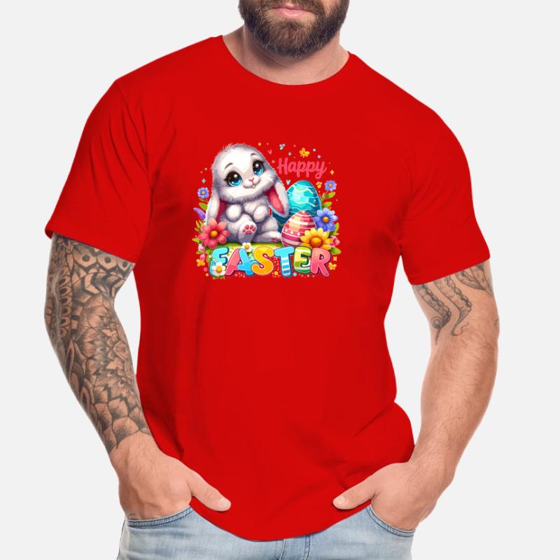 Happy Easter - Easter Bunny Illustration Männer Premium Bio T-Shirt