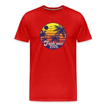 Millésime 1976 - T-shirt bio Premium Homme - rouge - Devant - Damien (186cm)