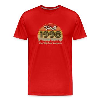 1998 Vintage - Men's Premium Organic T-Shirt - red - Front - Damien (186cm)