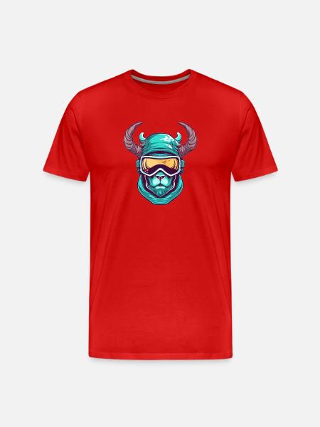 Steinbock Wintersport - Männer Premium Bio T-Shirt - Rot