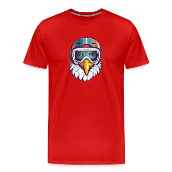 Adler Winter Schnee - Männer Premium Bio T-Shirt - Rot - Vorne - Damien (186cm)