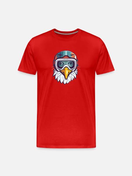 Adler Winter Schnee - Männer Premium Bio T-Shirt - Rot