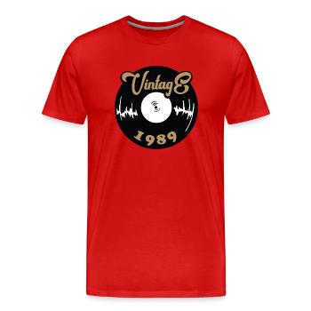 Vintage 1989 - Men's Premium Organic T-Shirt - red - Front - Damien (186cm)