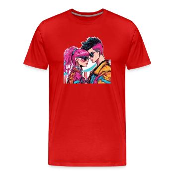 Y2K-Mode - Männer Premium Bio T-Shirt - Rot - Vorne - Damien (186cm)