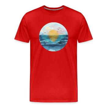 Sunset - Men's Premium Organic T-Shirt - red - Front - Damien (186cm)