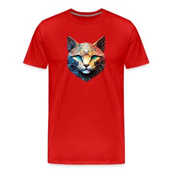 Chat, Propriétaire de chat, Chat domestique, Chat siamois, Chaton - T-shirt bio Premium Homme - rouge - Devant - Damien (186cm)