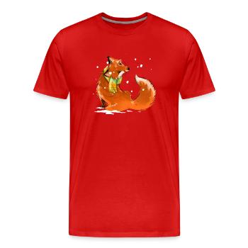 Fuchs im Schnee - Männer Premium Bio T-Shirt - Rot - Vorne - Damien (186cm)