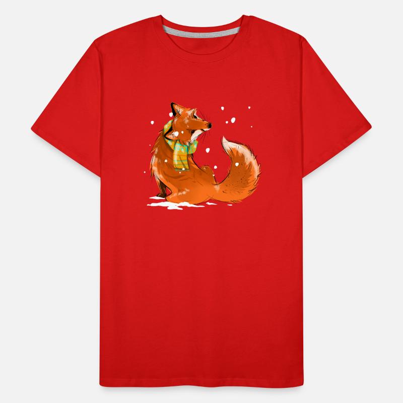 Fuchs im Schnee Männer Premium Bio T-Shirt