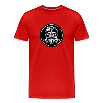 Pirat - Männer Premium Bio T-Shirt - Rot - Vorne - Damien (186cm)