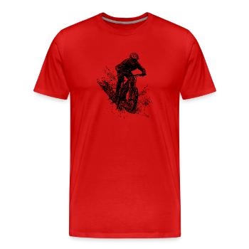 Schlamm Mountainbiker Outdoor Abfahrt - Männer Premium Bio T-Shirt - Rot - Vorne - Damien (186cm)