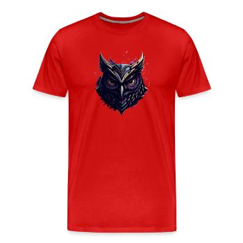 Cute Owl - Männer Premium Bio T-Shirt - Rot - Vorne - Damien (186cm)
