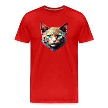 Chat Siamois, Chaton, Chat Domestique, Chat, Propriétaire De Chat - T-shirt bio Premium Homme - rouge - Devant - Damien (186cm)