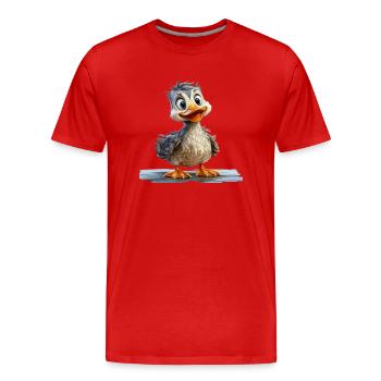 Drôle de caneton - T-shirt bio Premium Homme - rouge - Devant - Damien (186cm)