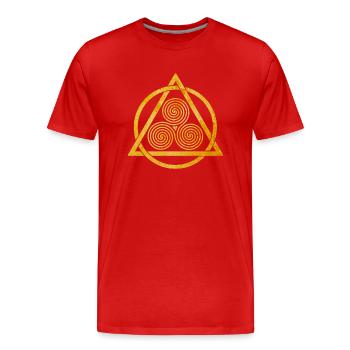 Celtic Ornament - Men's Premium Organic T-Shirt - red - Front - Damien (186cm)
