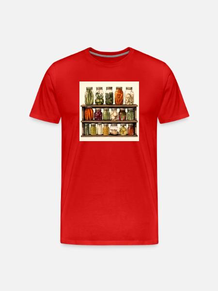 Herbstliches Einmachglasregal - Männer Premium Bio T-Shirt - Rot
