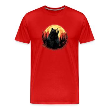Gros ours - T-shirt bio Premium Homme - rouge - Devant - Damien (186cm)