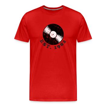 Millésime 1982 - T-shirt bio Premium Homme - rouge - Devant - Damien (186cm)
