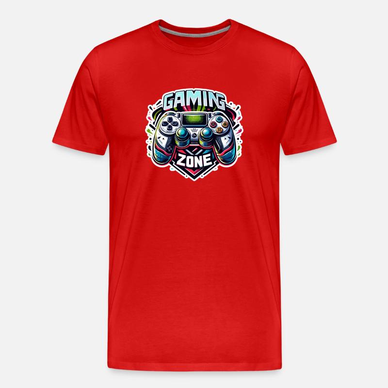 Gaming Zone - Controller Illustration - Men's Premium Organic T-Shirt - red