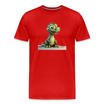 Dragons only exist in the world of legends and fantasy - Men's Premium Organic T-Shirt - red - Front - Damien (186cm)