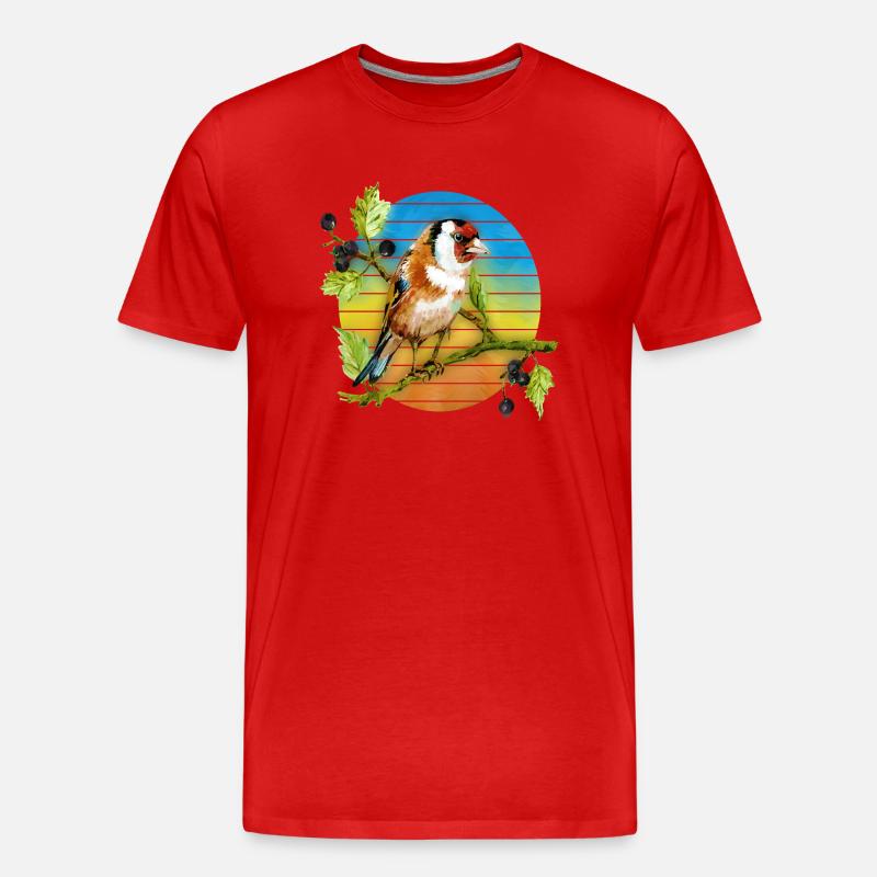 Bunter Vogel - Männer Premium Bio T-Shirt - Rot