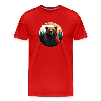 Grizzly bear - Men's Premium Organic T-Shirt - red - Front - Damien (186cm)