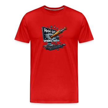 Rage Quit Screen - Gamer-Geschenk - Männer Premium Bio T-Shirt - Rot - Vorne - Damien (186cm)
