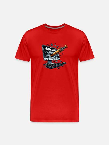 Rage Quit Screen - Gamer Gift - Men's Premium Organic T-Shirt - red